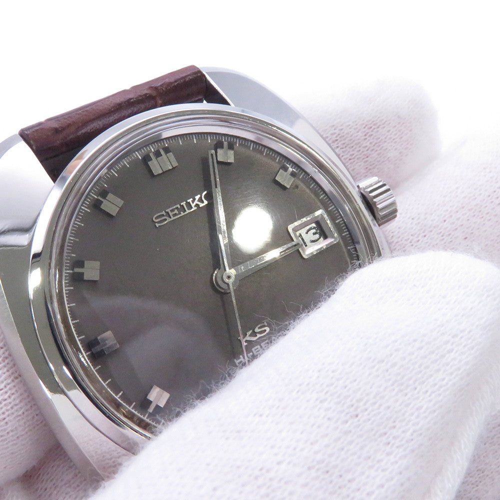SEIKO King Seiko Hi-Beat W37mm Stainless Steel Leather Gray Dial4502-8000