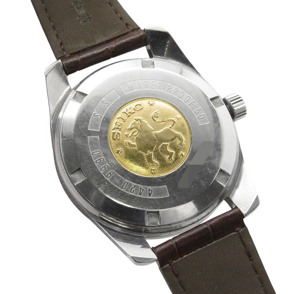 SEIKO King Seiko Chronometer W36mm Stainless Steel Leather Silver Dial4420-9990