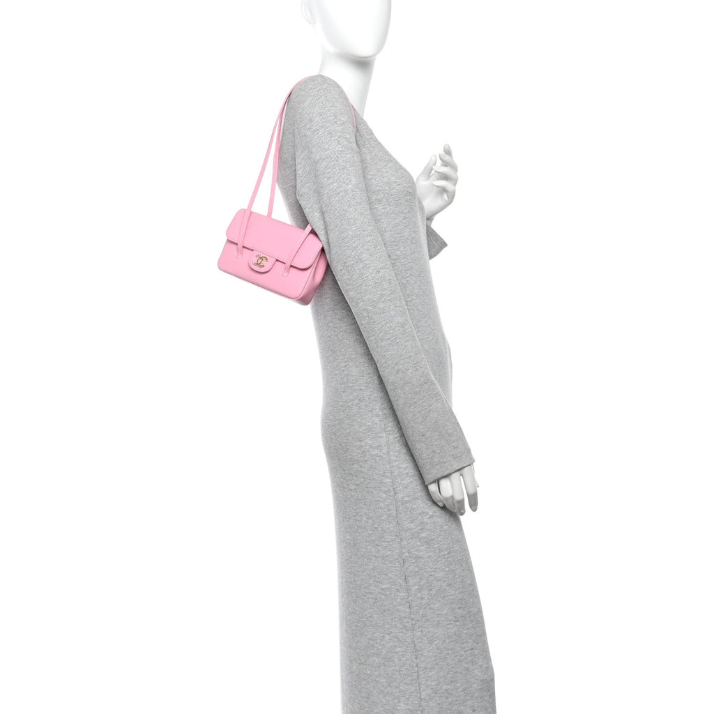 Shiny Caviar Mini Preppy Coco Shoulder Bag Rose