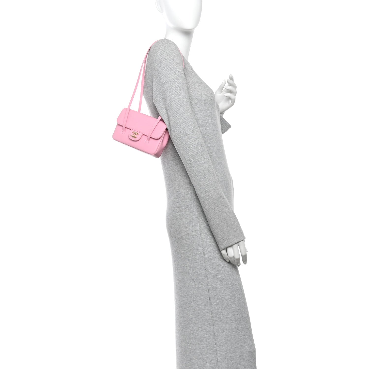 Shiny Caviar Mini Preppy Coco Shoulder Bag Rose