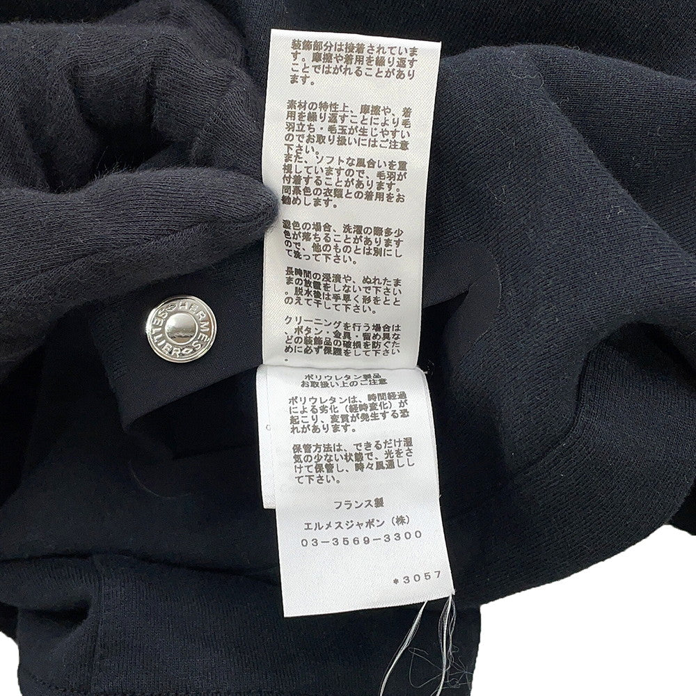 HERMES Women's Knitted Fabric Shirt (HERMES Fit) Size S BlackH800735E Cotton100%
