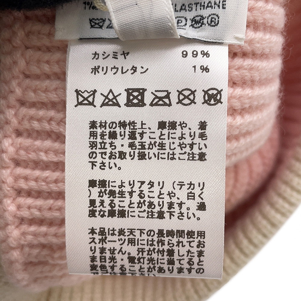 HERMES Knit cap 《Heaven》 Size M Rose Poodle / EcruH232021N Cashmere99% Polyurethane1%