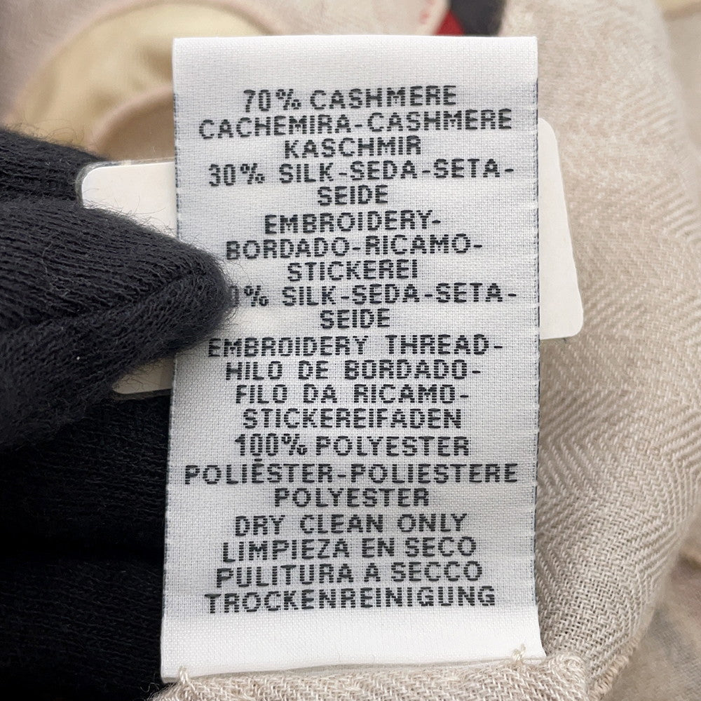 HERMES APPL COUVERTURES ET TENUES Size 90 Mastic/Natural/Multicolor Cashmere70% Silk30%