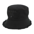 PRADA Drill logo fringe bucket hat Size S Black1HC137 Cotton100%
