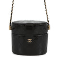 CHANEL Vanity ChainShoulder Bag BlackAP1616 Patent Leather