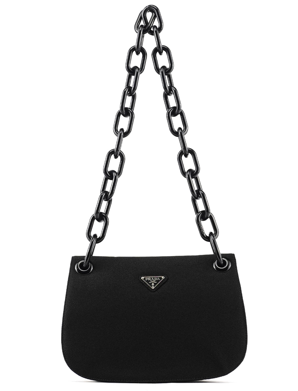 B6436 Black Tessuto Swing Nylon Chain Shoulder Bag