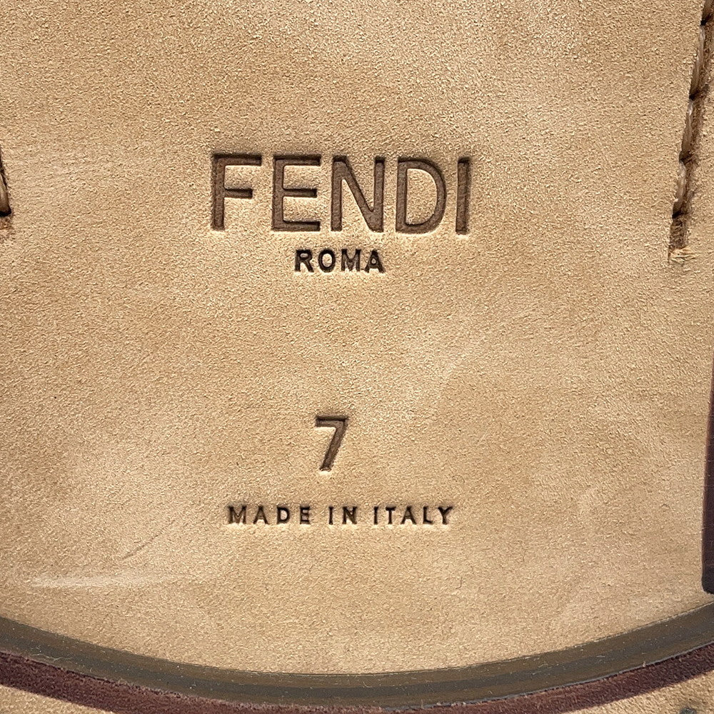 FENDI loafers Brown7D1671 suede Size 7