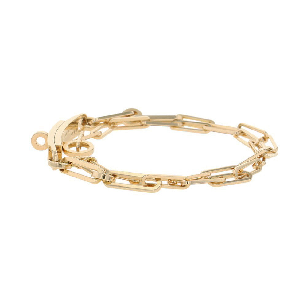 HERMES Kelly Chain Double Bracelet Choker 18K Yellow Gold