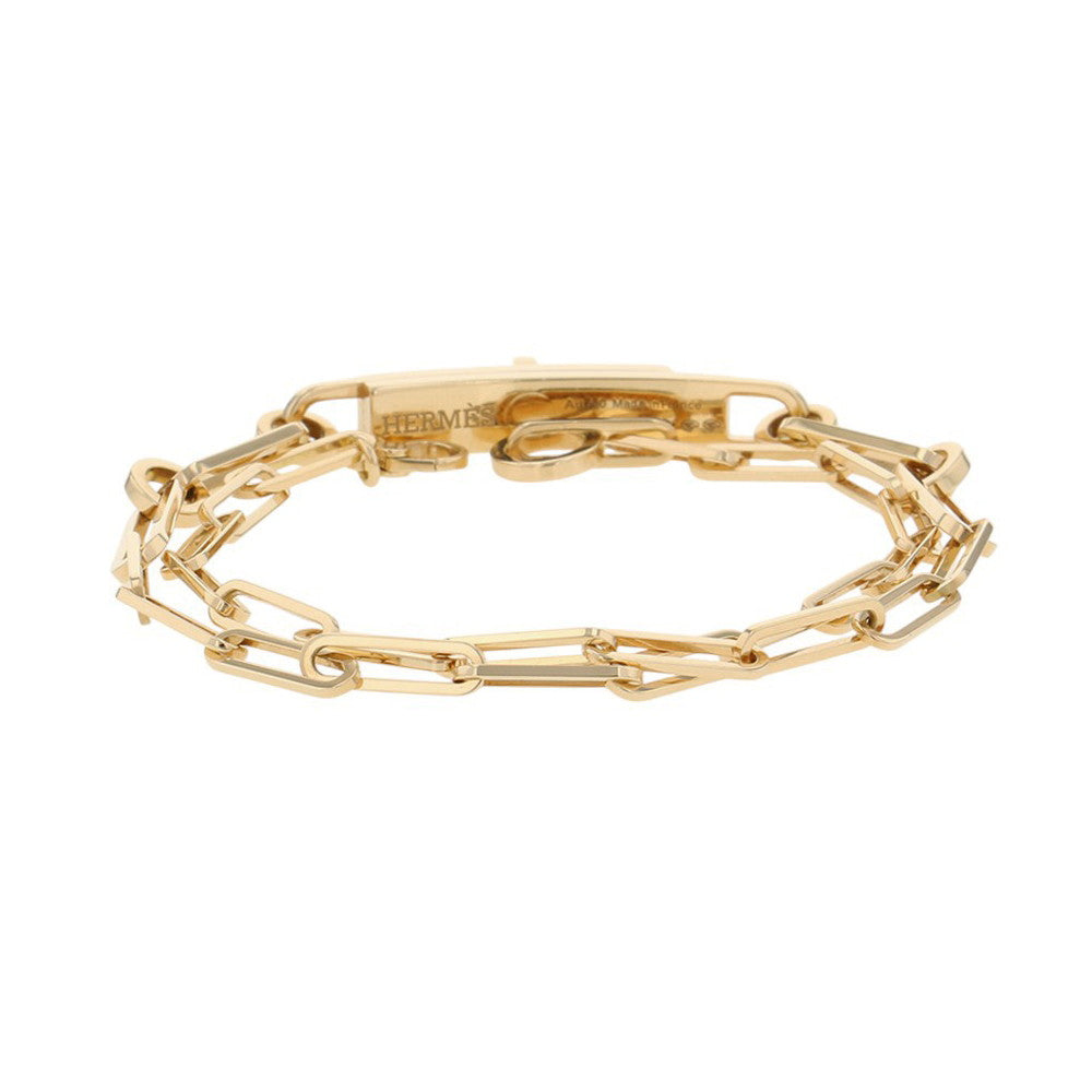 HERMES Kelly Chain Double Bracelet Choker 18K Yellow Gold