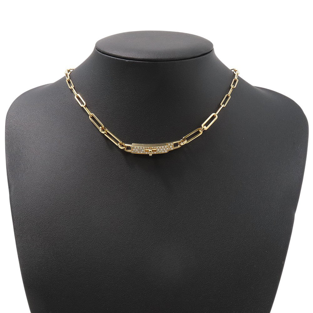 HERMES Kelly Chain Double Bracelet Choker 18K Yellow Gold