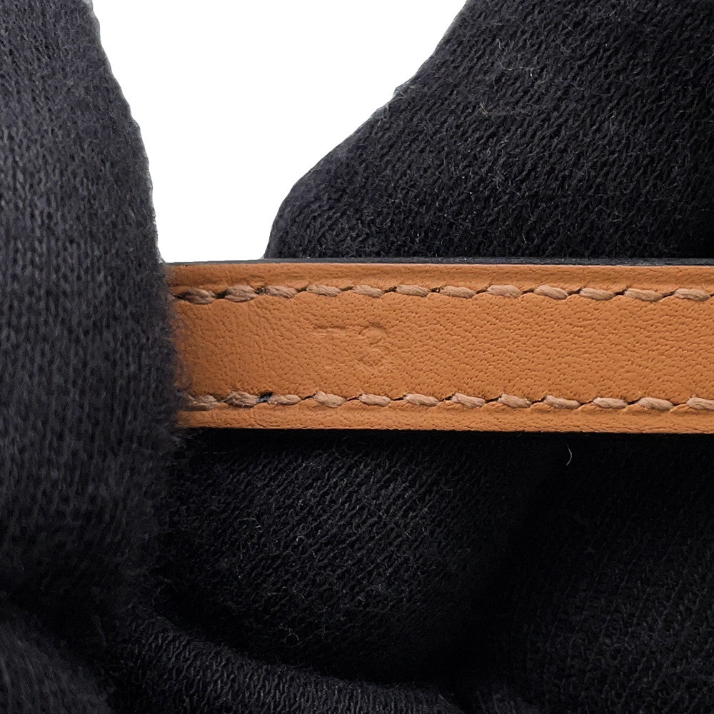 HERMES Leather Bracelet "Croisière" Double Tour Size T3 Black Swift Leather