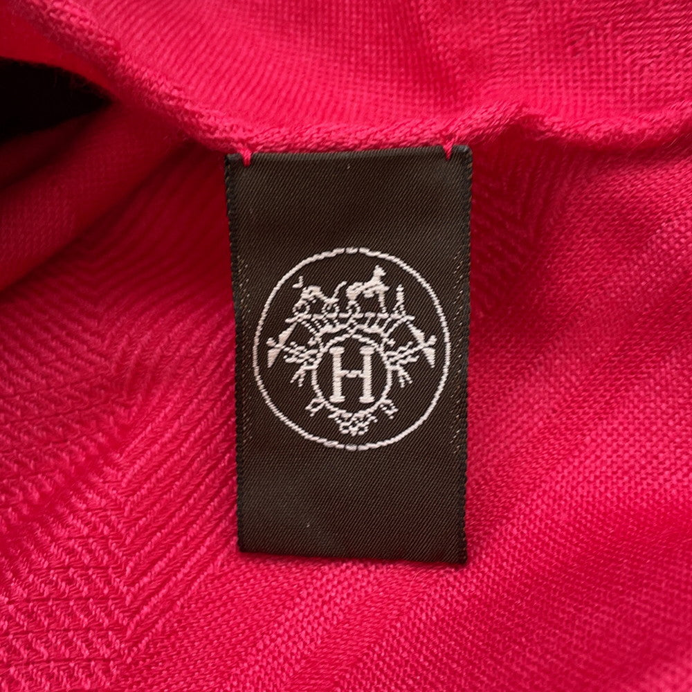 HERMES New Libris Stole Casisil Size 140 Pink Cashmere85% Silk15%