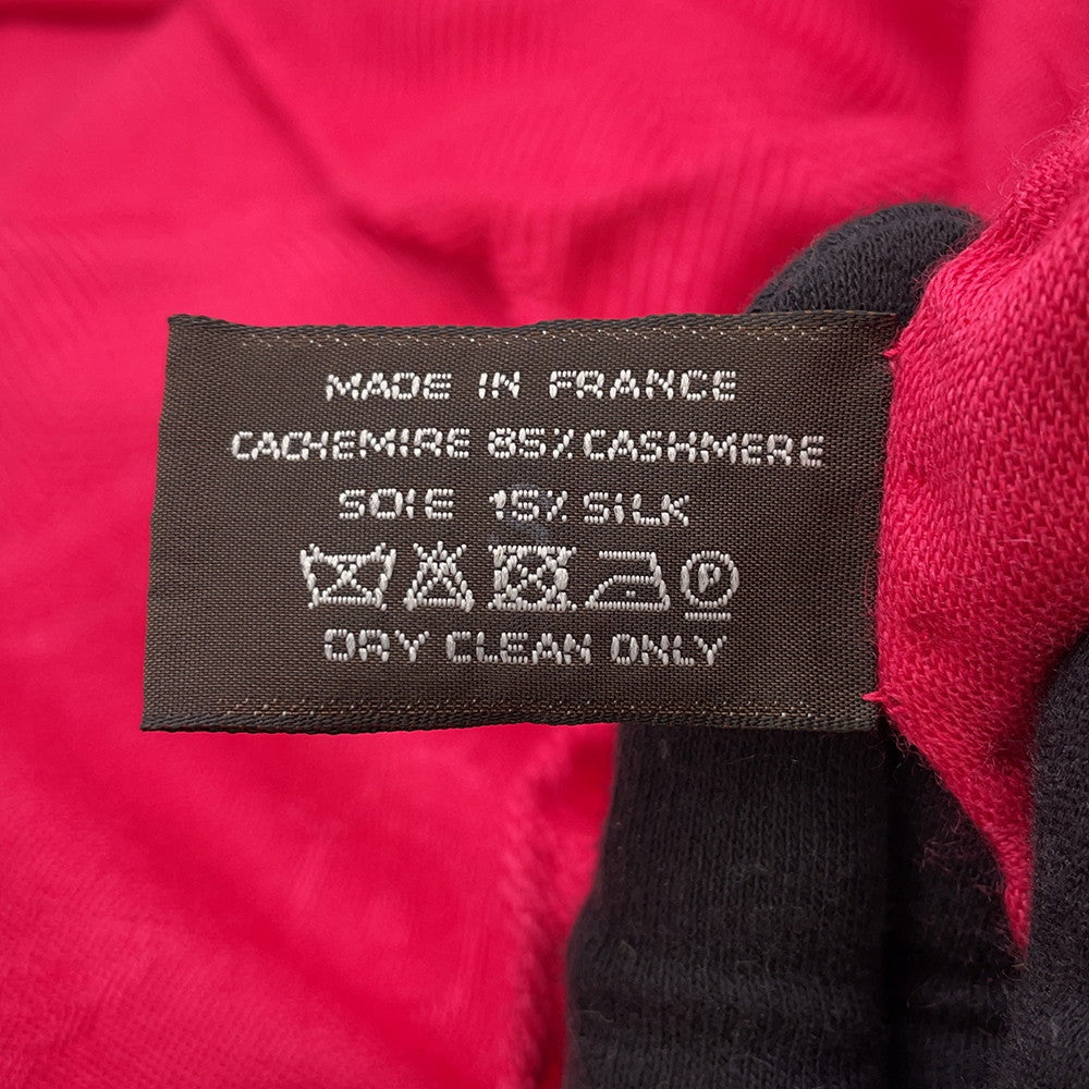 HERMES New Libris Stole Casisil Size 140 Pink Cashmere85% Silk15%