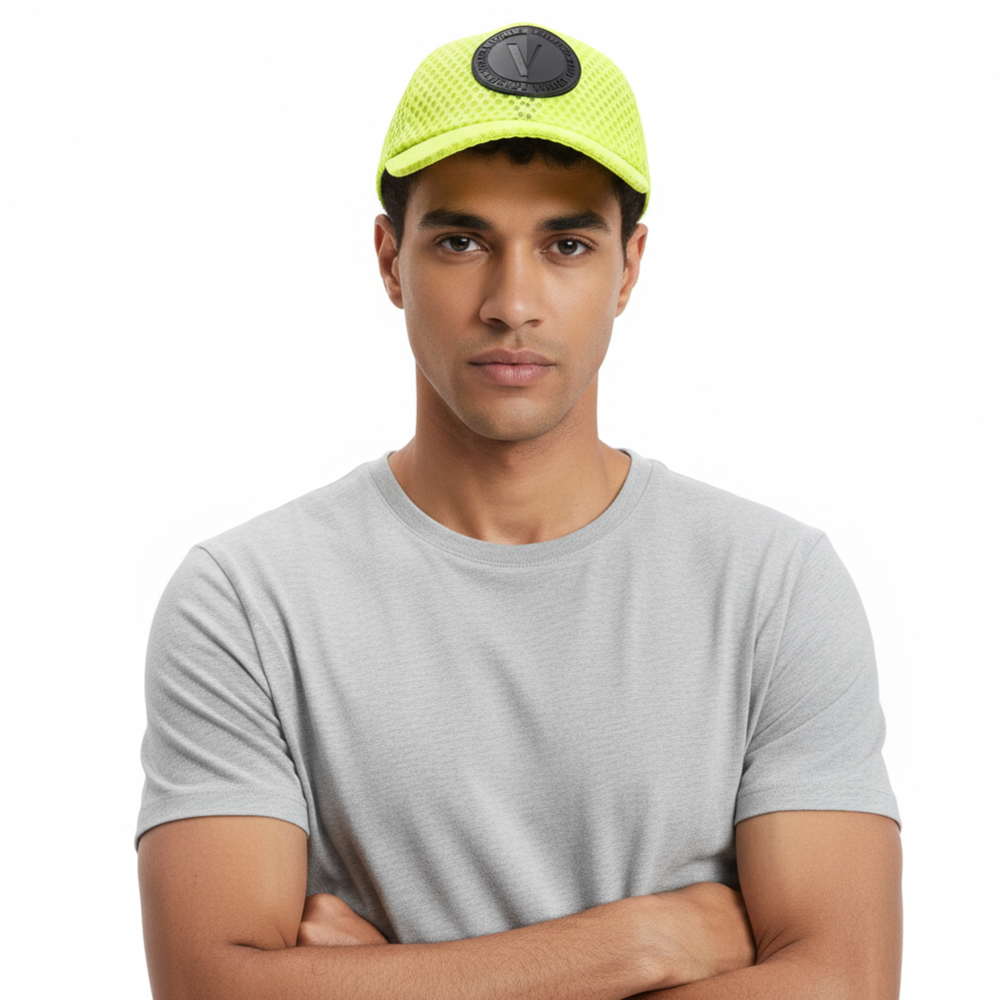 Versace Jeans Couture Neon Yellow  Medallion Baseball Cap