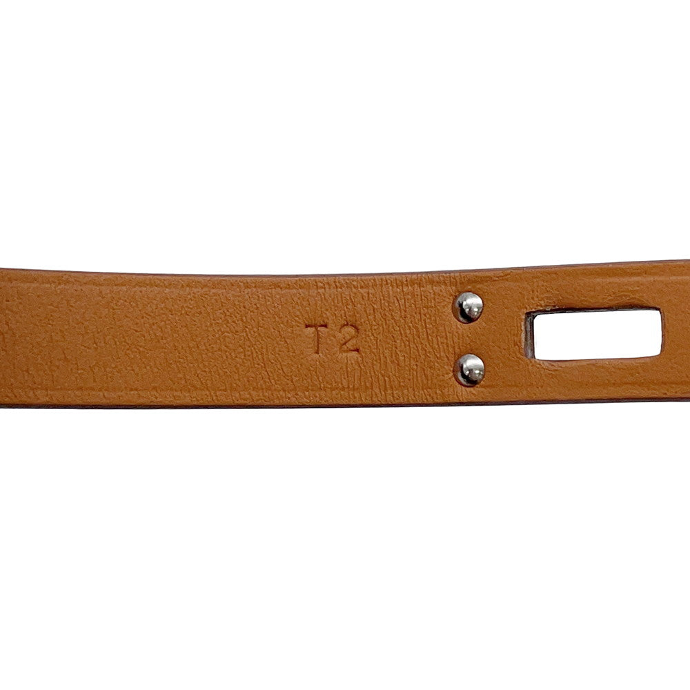 HERMES Kelly Duble Tour Bracelet Size T2 Jaune Poussin Swift Leather