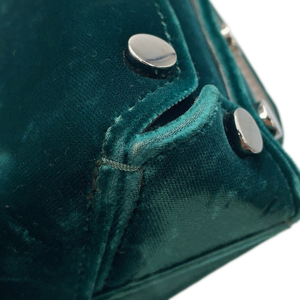 JIMMY CHOO LOCKETT PRETITE ChainShoulder Bag Green Velour