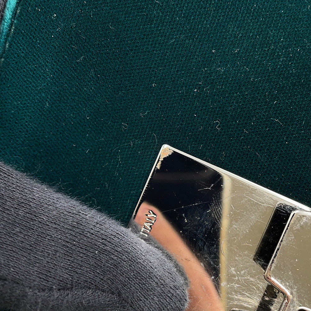 JIMMY CHOO LOCKETT PRETITE ChainShoulder Bag Green Velour