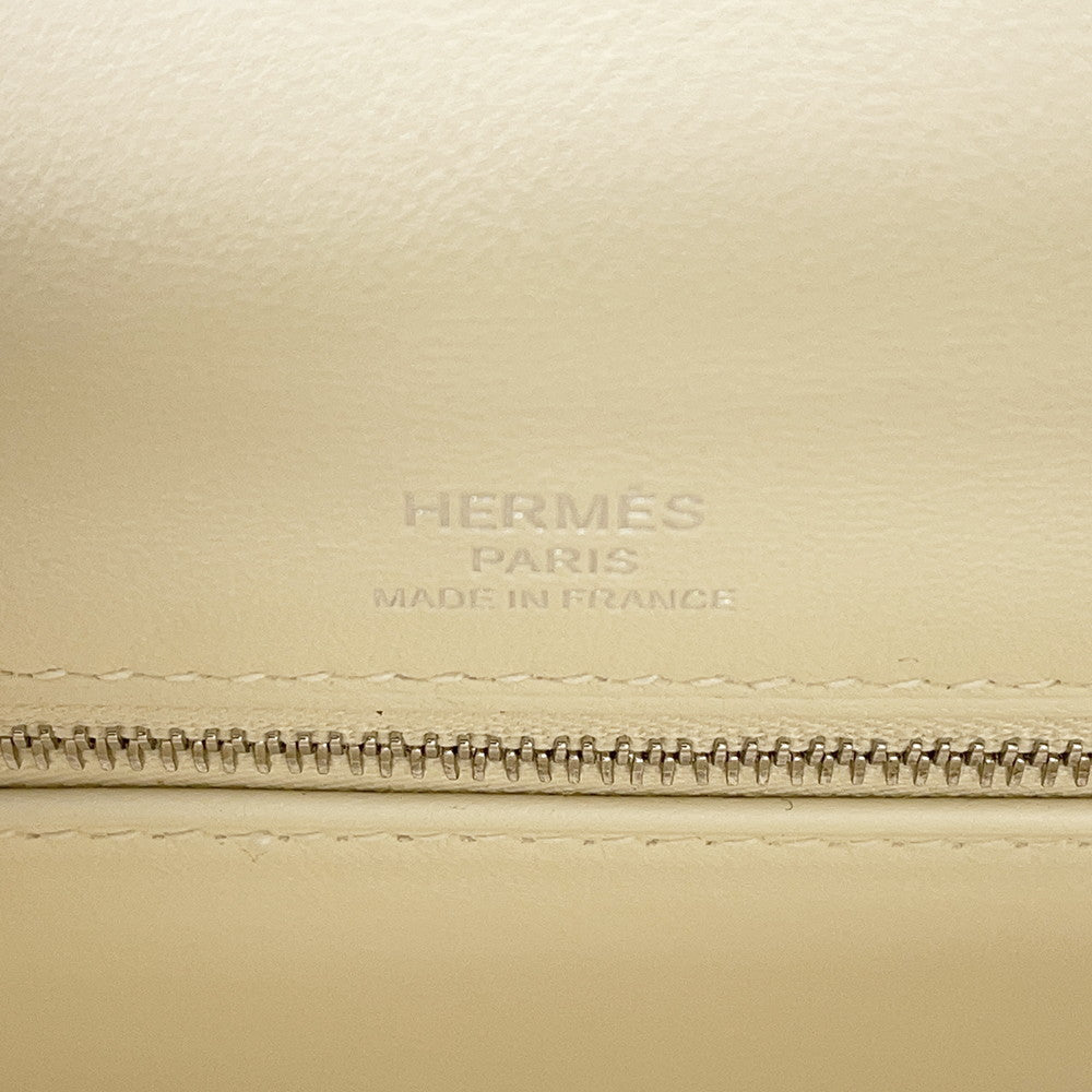 HERMES Kelly Sellier Nata / Jaune Citron Toile H Swift Leather Size 28