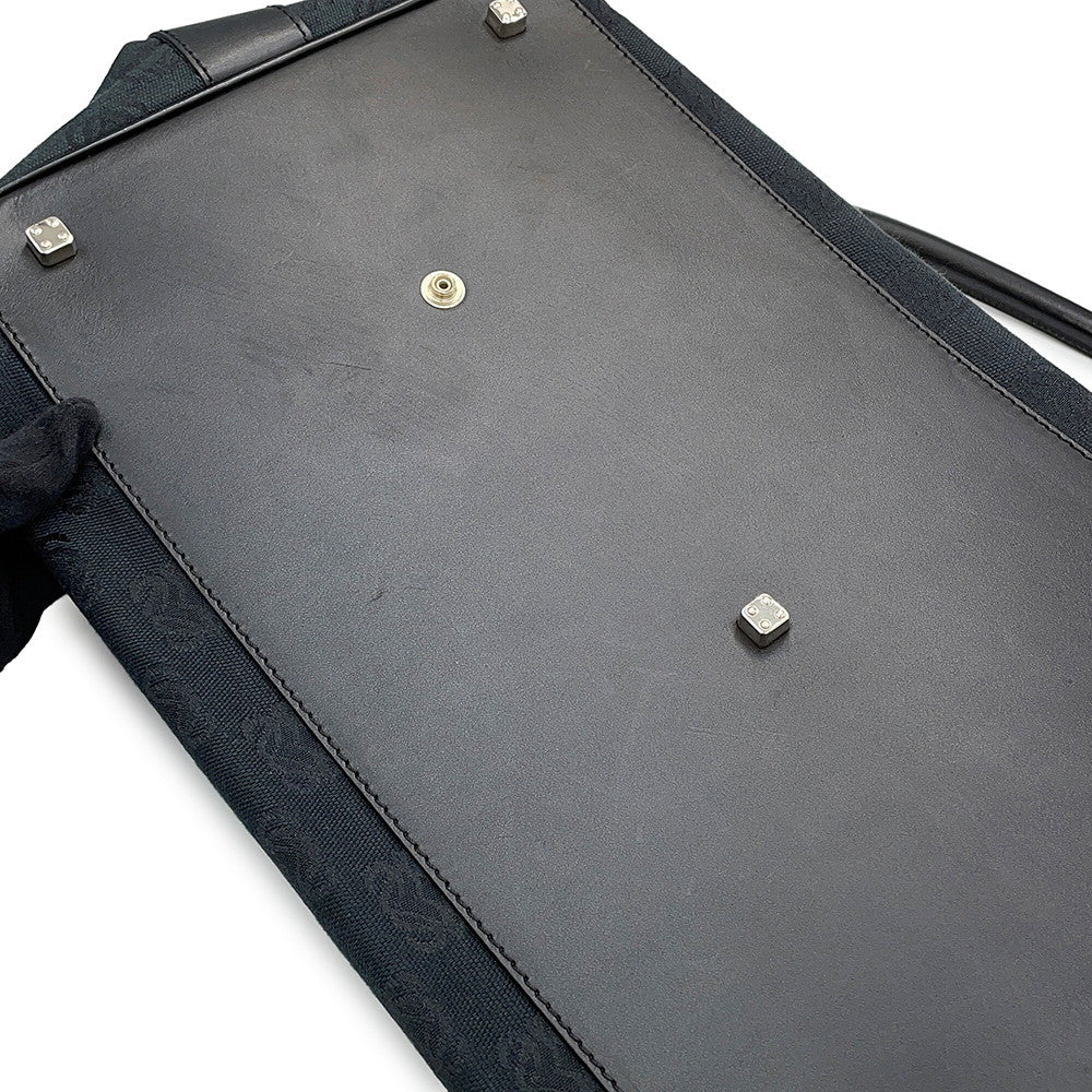 LOEWE Anagram Boston Black Canvas Leather