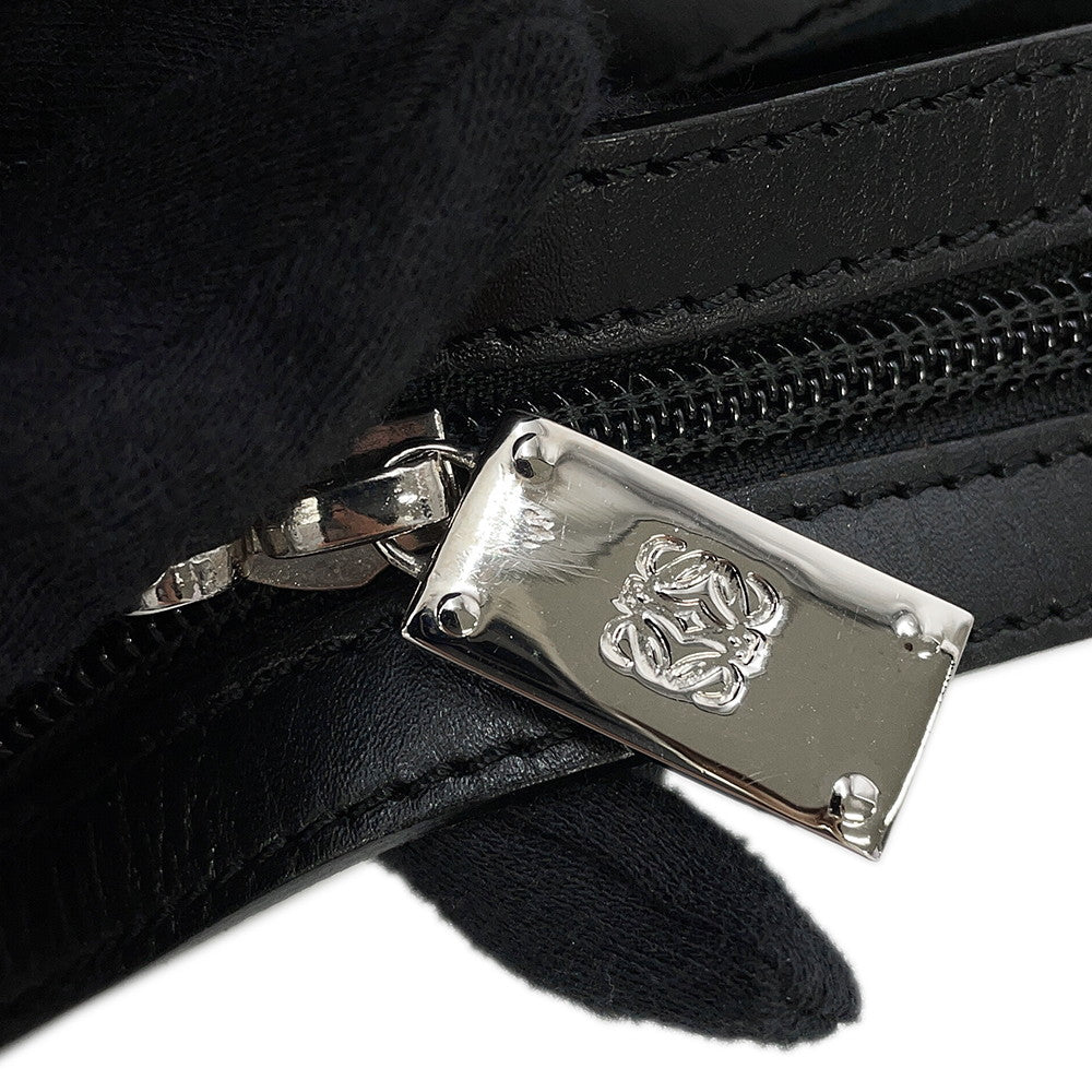 LOEWE Anagram Boston Black Canvas Leather