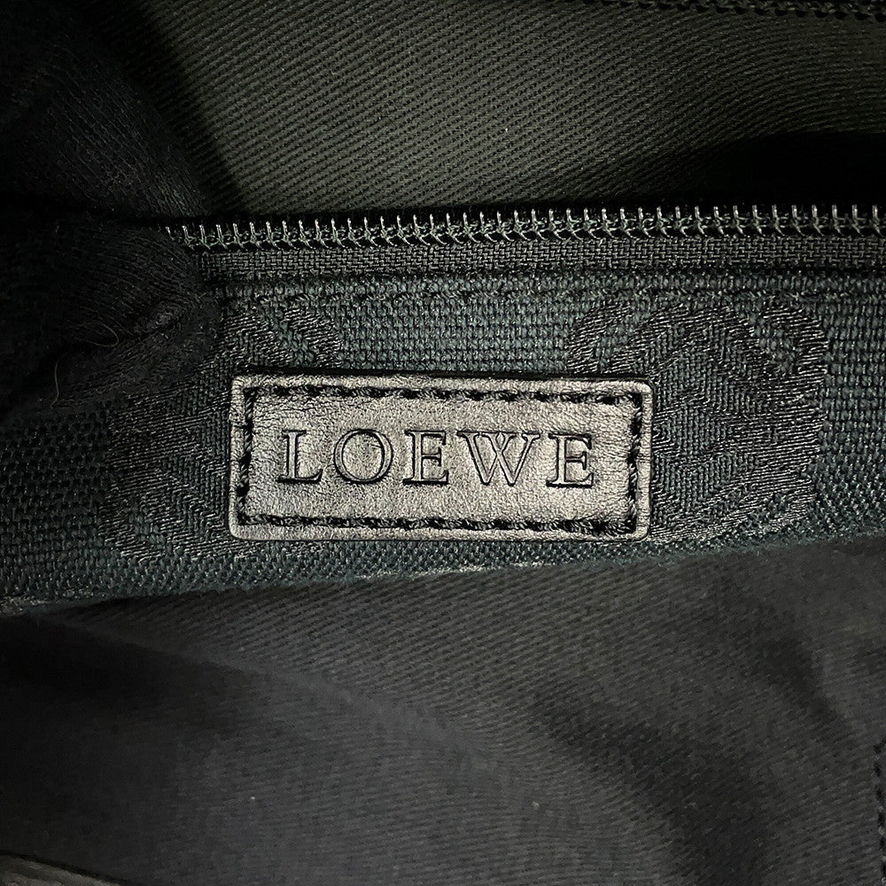 LOEWE Anagram Boston Black Canvas Leather