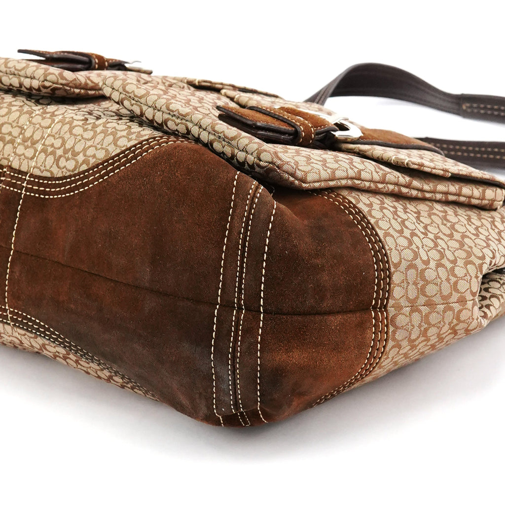 6427 Beige Brown Signature Soho Tote Bag