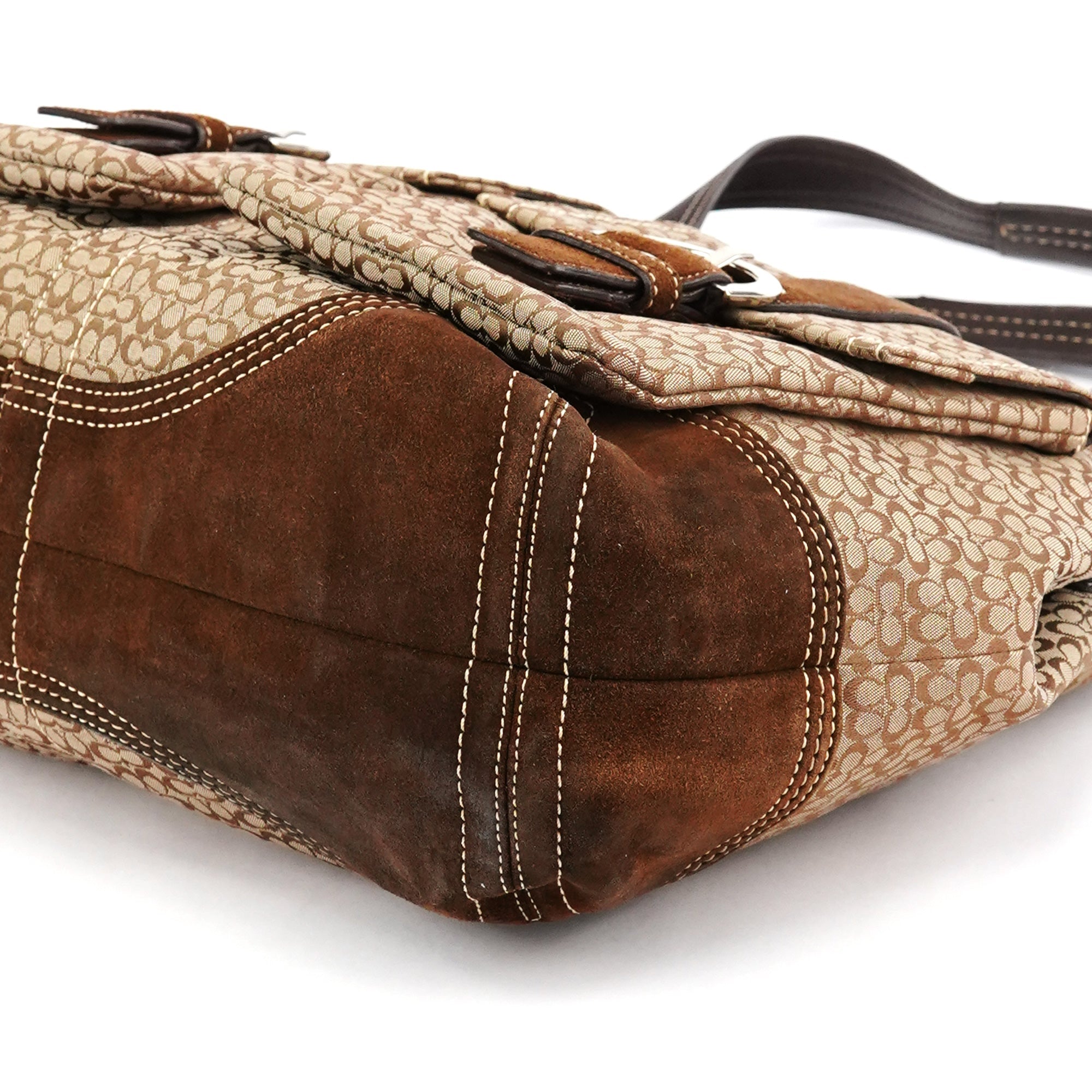 6427 Beige Brown Signature Soho Tote Bag