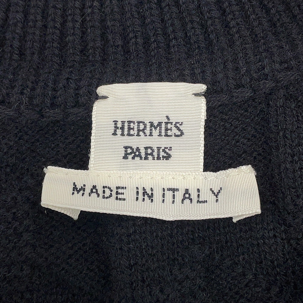 HERMES H motif knit Size 34 Black3H2617D4 Wool 100%