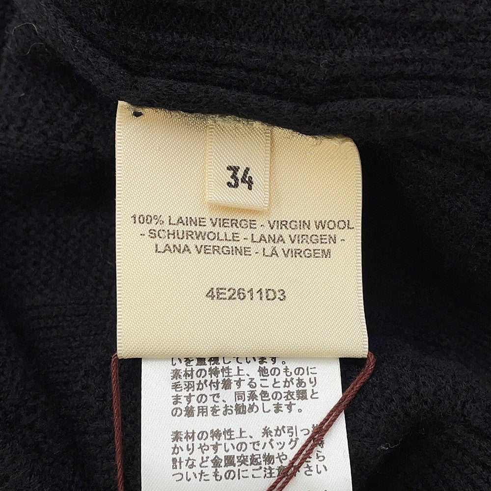 HERMES H motif knit Size 34 Black3H2617D4 Wool 100%