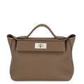 HERMES 24/24 Sac Van Quatre Etoupe Togo Leather Swift Leather Size 29