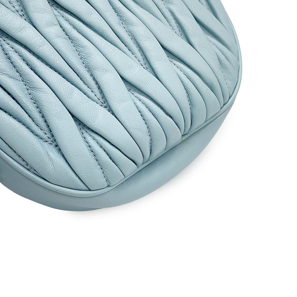 MIUMIU Materassee 2WAY Shoulder Bag Light Blue5BH191 Leather