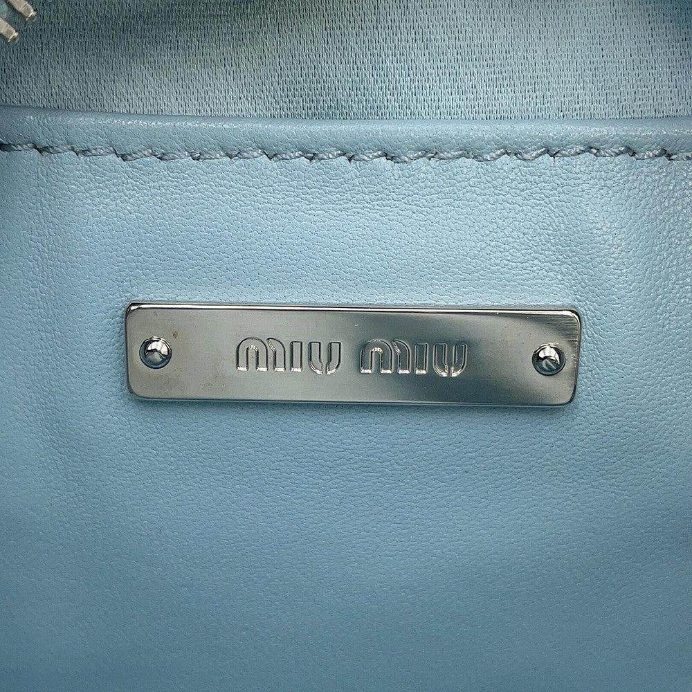 MIUMIU Materassee 2WAY Shoulder Bag Light Blue5BH191 Leather