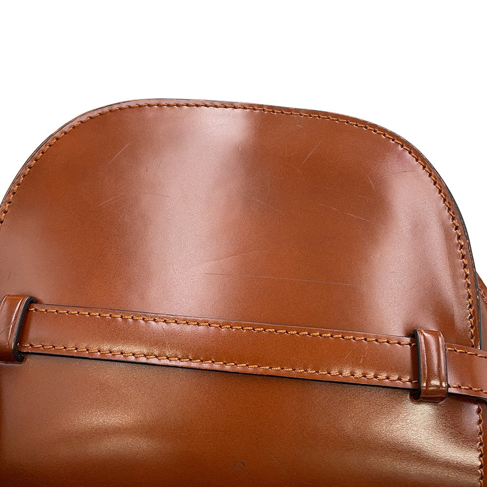 LOEWE Heart Motif Gate Dual Shoulder Bag Brown/White Leather Size Mini