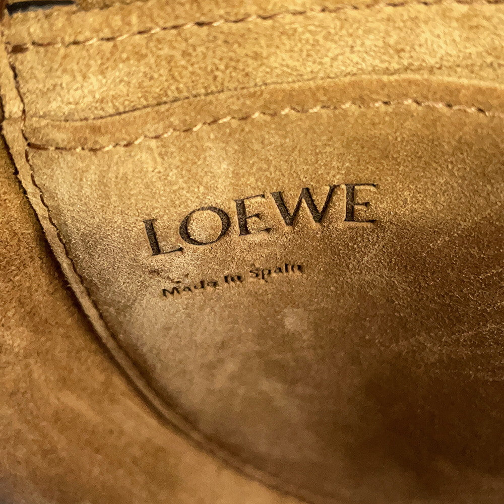 LOEWE Heart Motif Gate Dual Shoulder Bag Brown/White Leather Size Mini