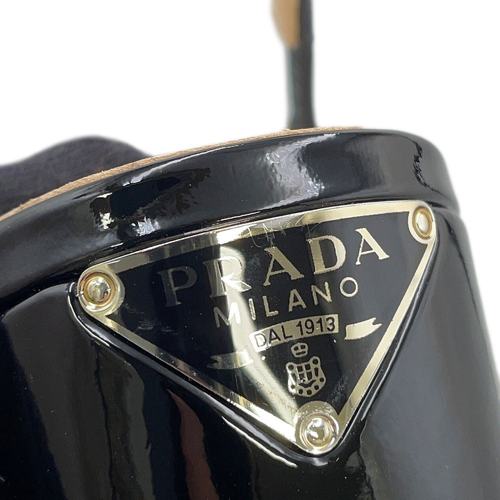 PRADA Slingback Pumps Black1I173N Patent Leather Size 36