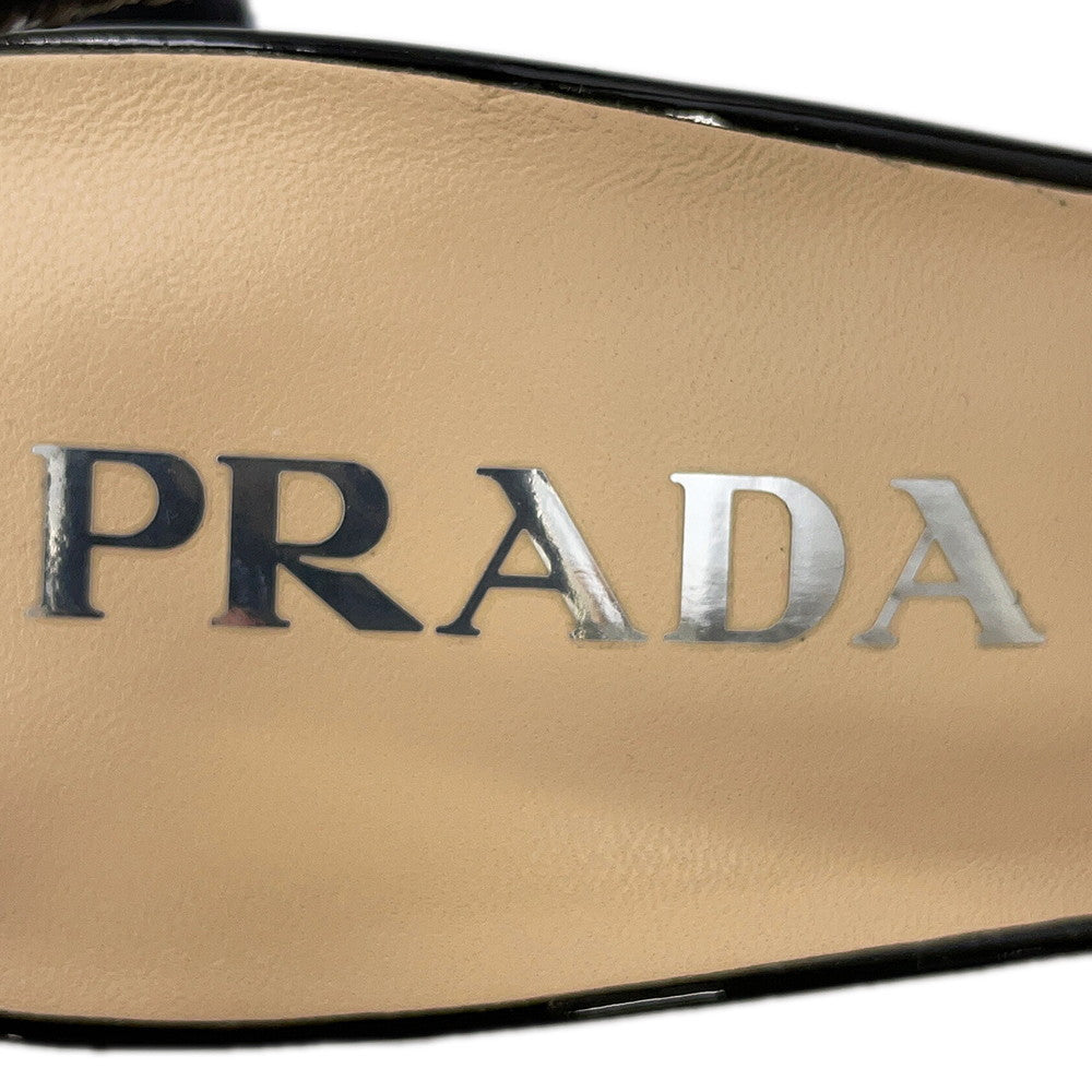 PRADA Slingback Pumps Black1I173N Patent Leather Size 36