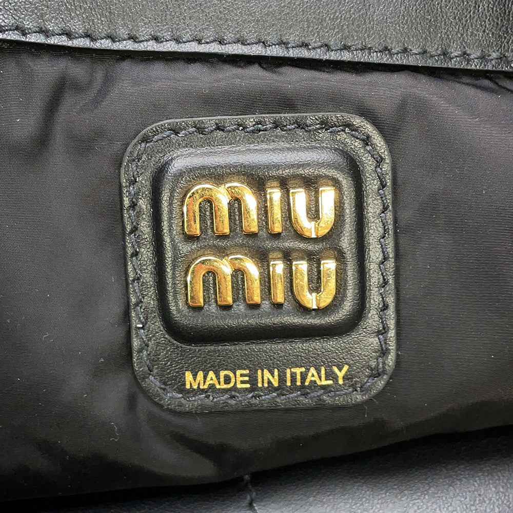 MIUMIU Hobo Bag Black5BC119 Soft Leather