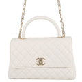 CHANEL Coco handle WhiteA92991 Caviar Leather Size 29