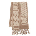 HERMES Cashmere Scarf Clic Se Nue Marron Grasset/Craie Cashmere100%