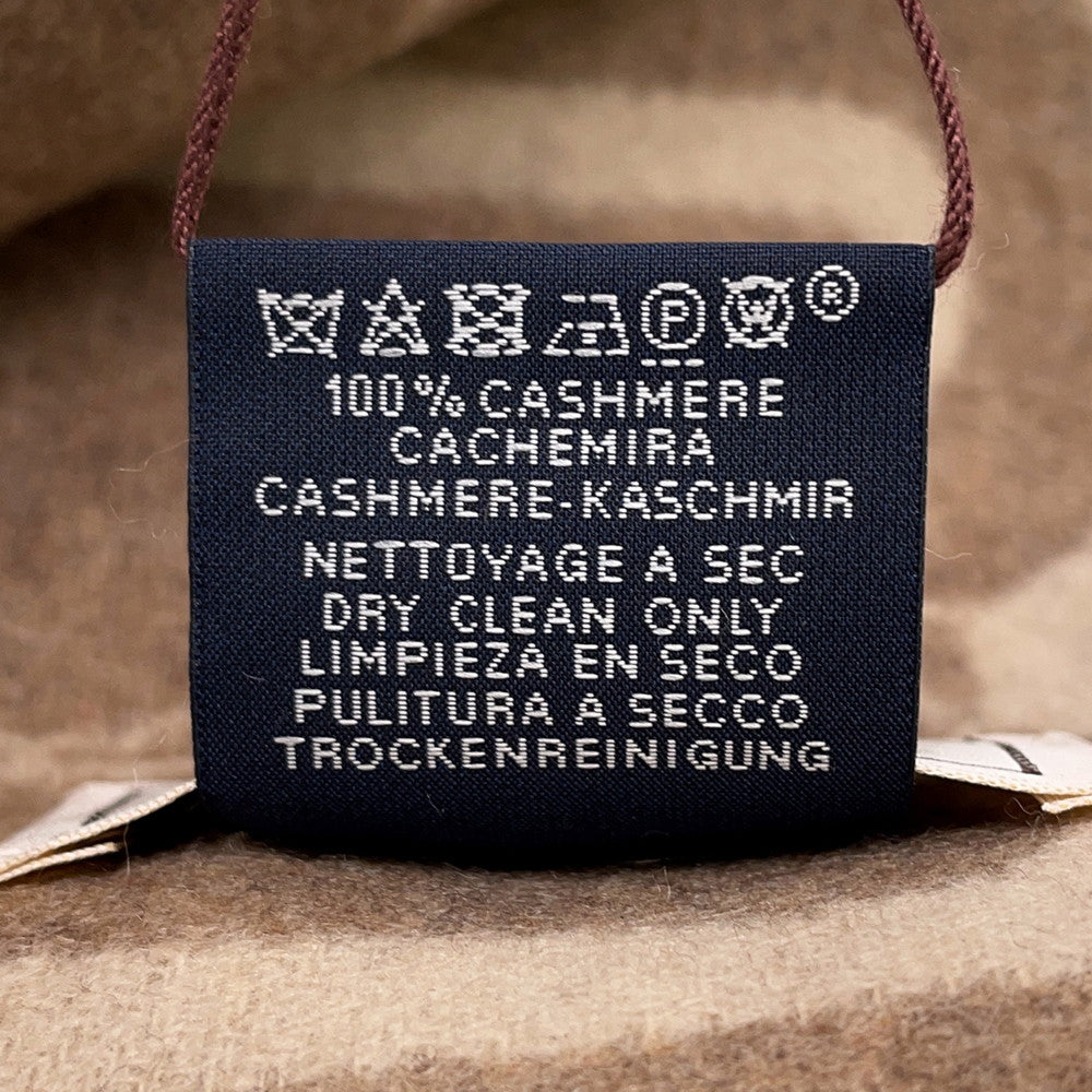HERMES Cashmere Scarf Clic Se Nue Marron Grasset/Craie Cashmere100%