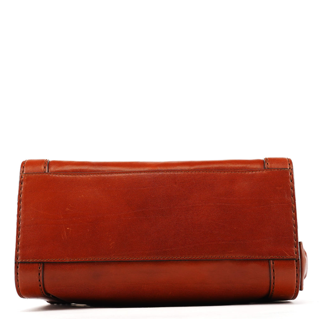 Light Brown Leather Oversized Zipper Bag