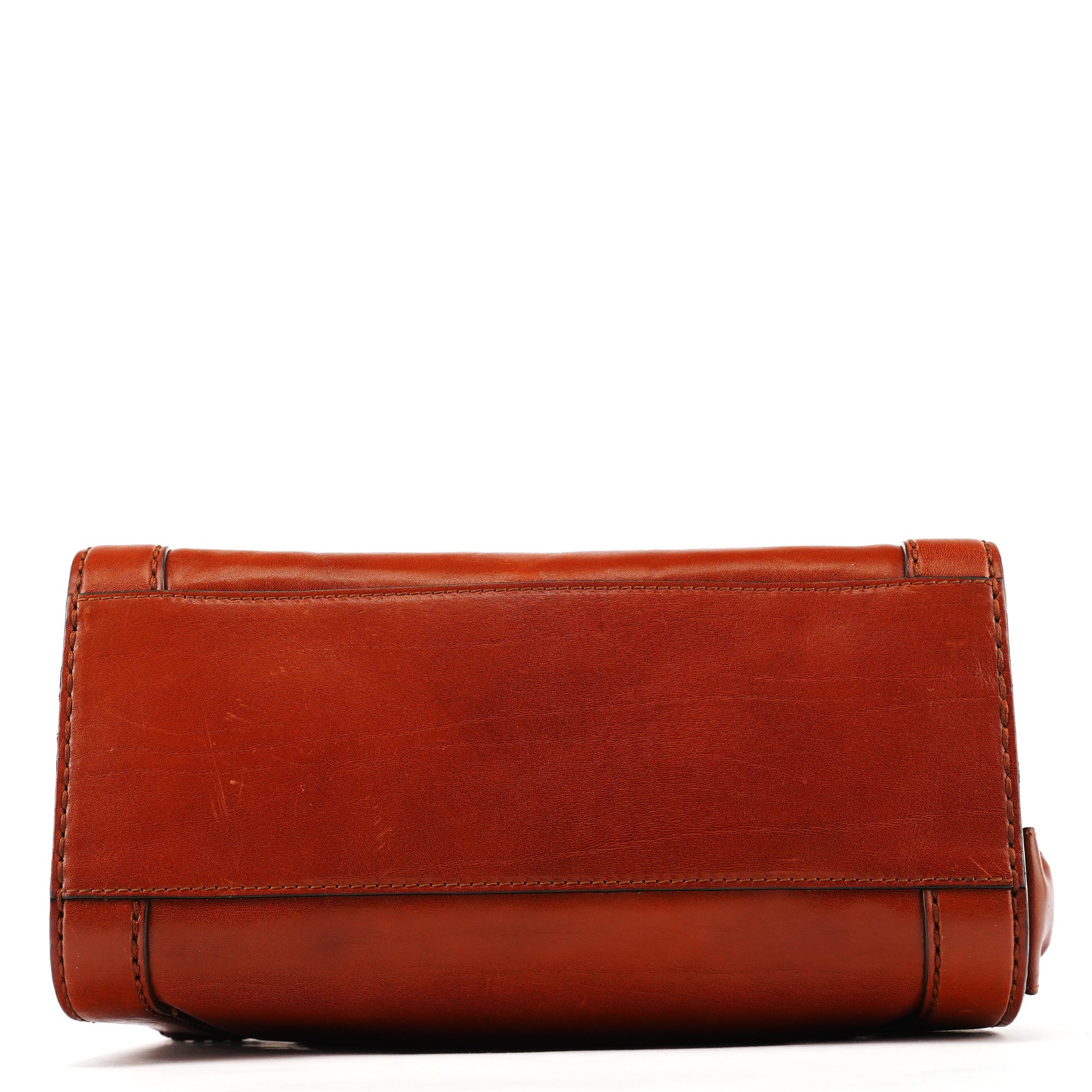Light Brown Leather Oversized Zipper Bag