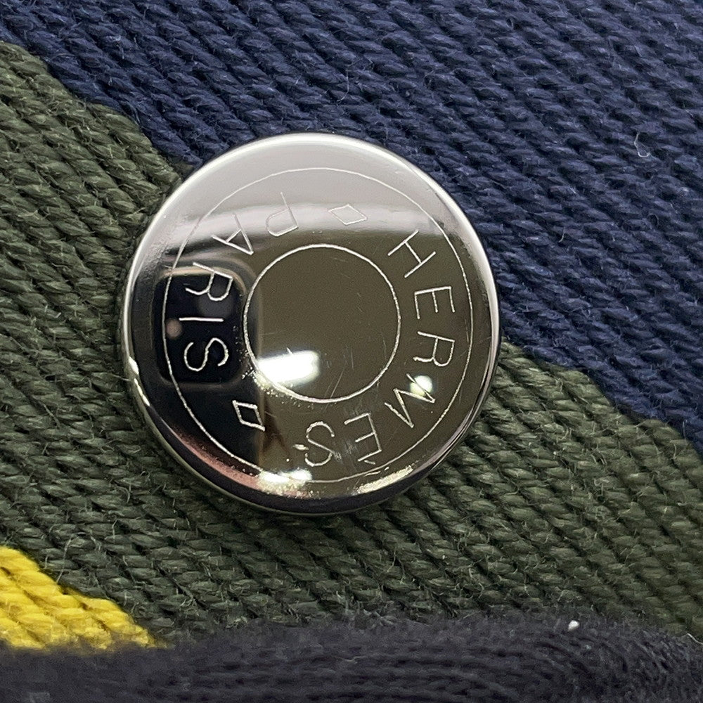 HERMES Brid a Black Marine Canvas Size PM