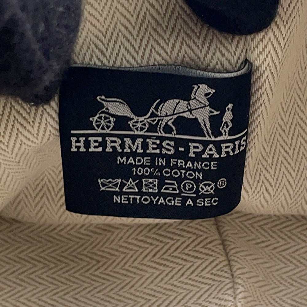 HERMES Brid a Black Marine Canvas Size PM