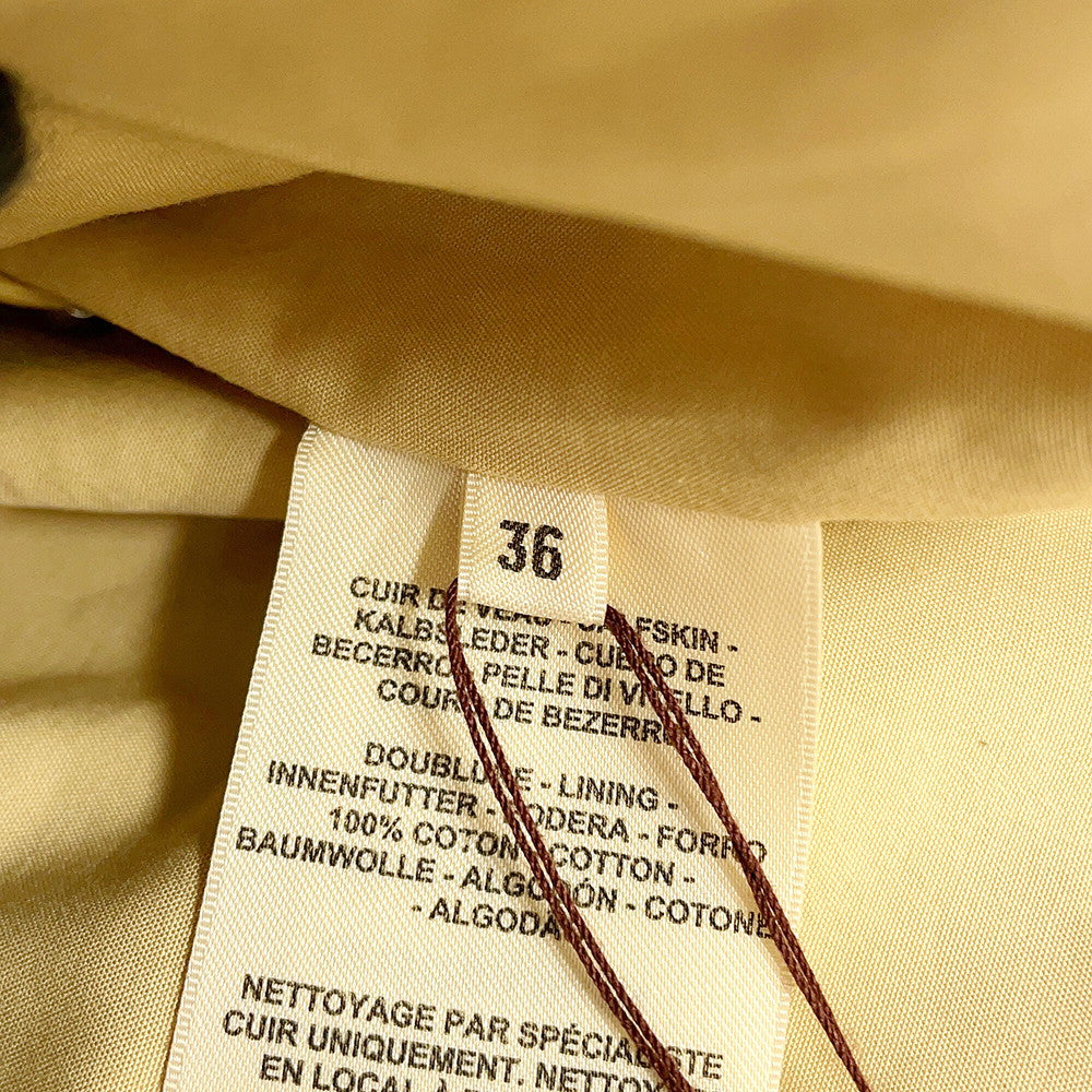 HERMES Leather gilet Size 36 Beige5E1617DA Calf Leather