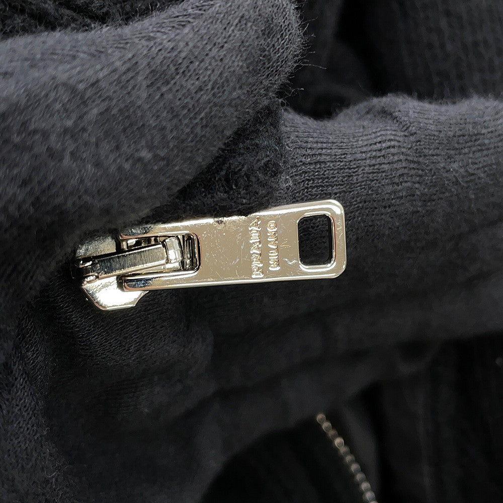 PRADA Knitted Down Jacket Size 36 BlackP25I07 Wool 70% Cashmere30%