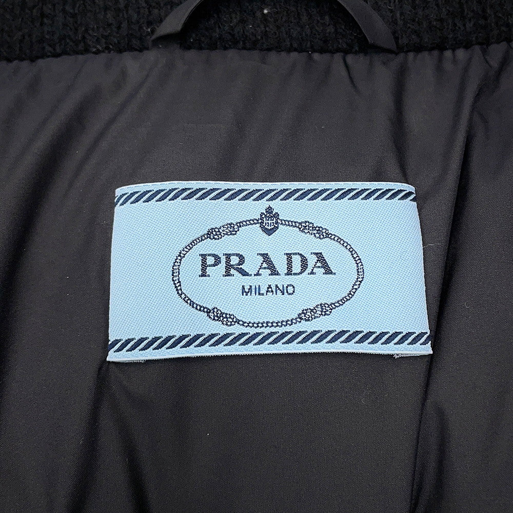 PRADA Knitted Down Jacket Size 36 BlackP25I07 Wool 70% Cashmere30%