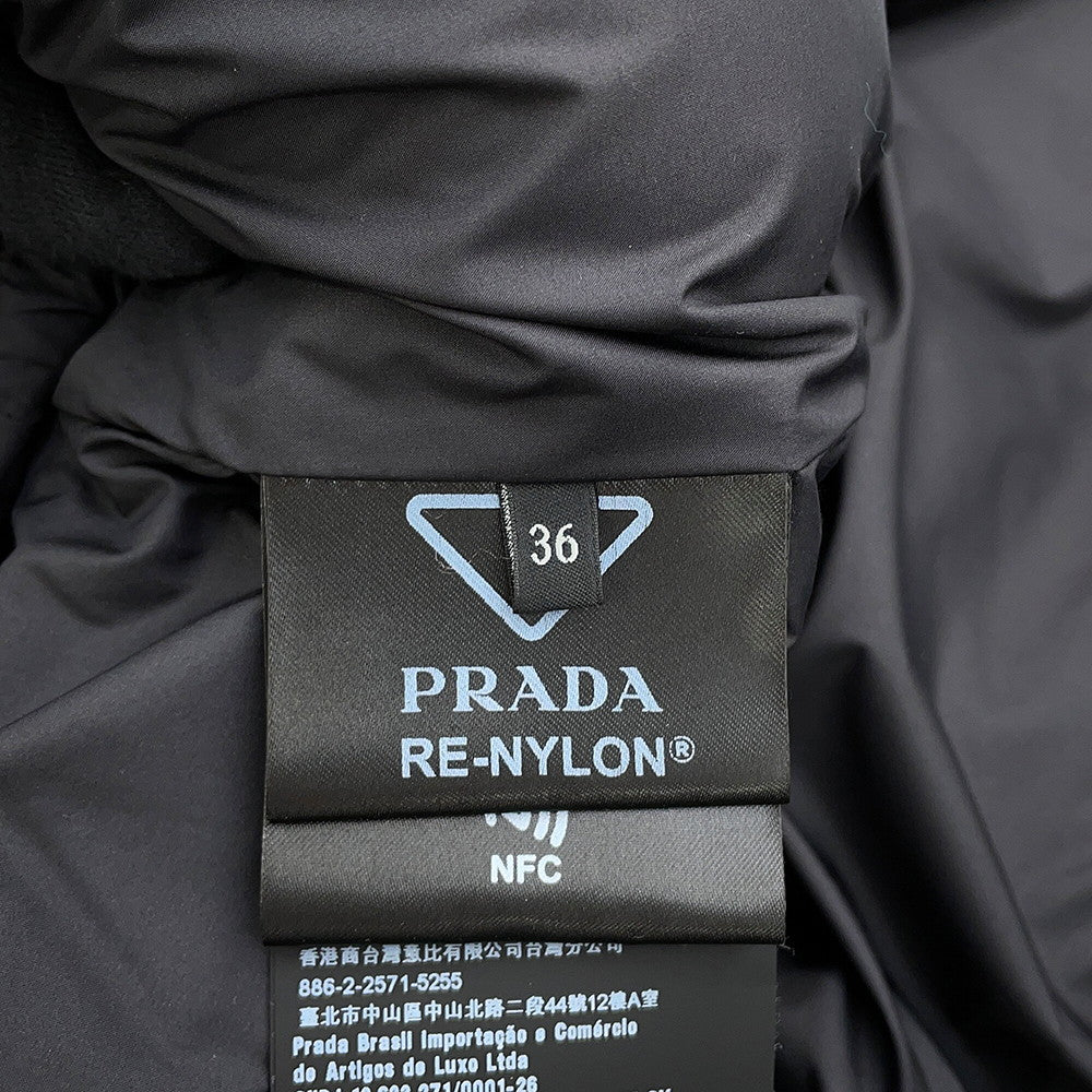 PRADA Knitted Down Jacket Size 36 BlackP25I07 Wool 70% Cashmere30%