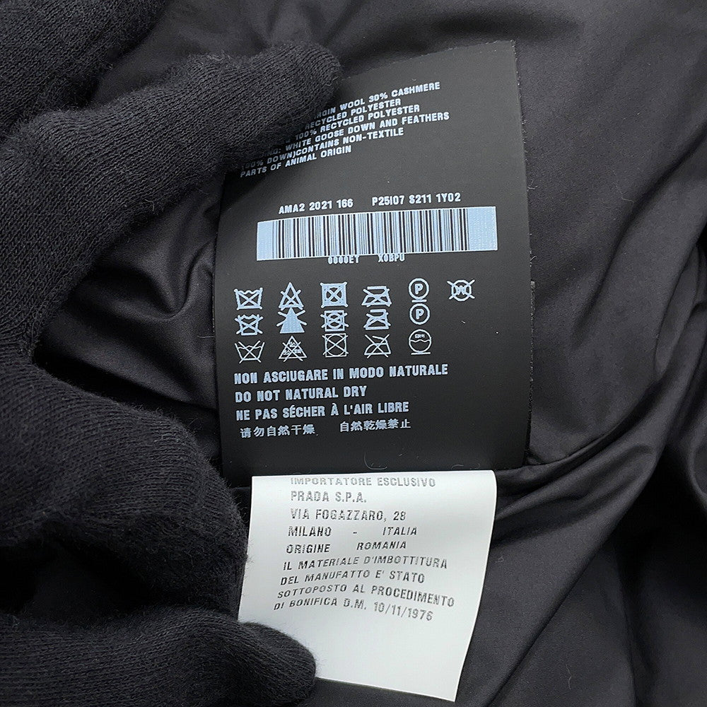 PRADA Knitted Down Jacket Size 36 BlackP25I07 Wool 70% Cashmere30%