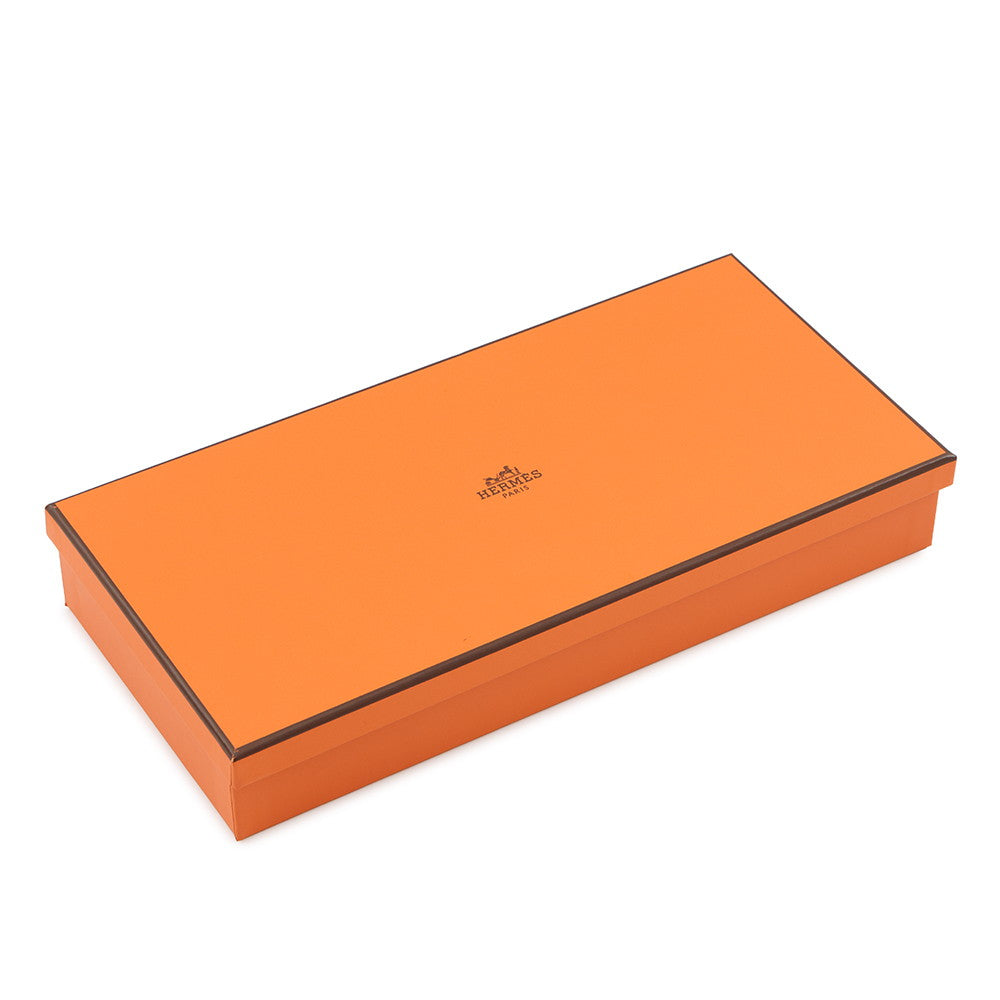 HERMES Cashmere Scarf "Clic-se-nue" Marron Grasset / Craie Cashmere100%